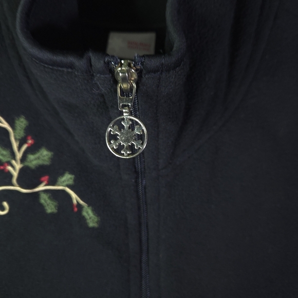 Holiday Editions Fleece Full Zip Christmas Vest Size 2X Embroidery WhimsiGoth - Picture 4 of 9